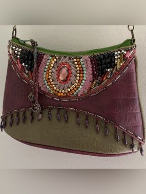 Vintage Mary Frances Y2K beaded boho fairy shoulder bag